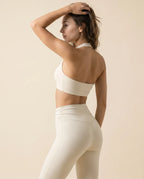 Numan Halter Bra & Flare Leggings Set - Apricot side