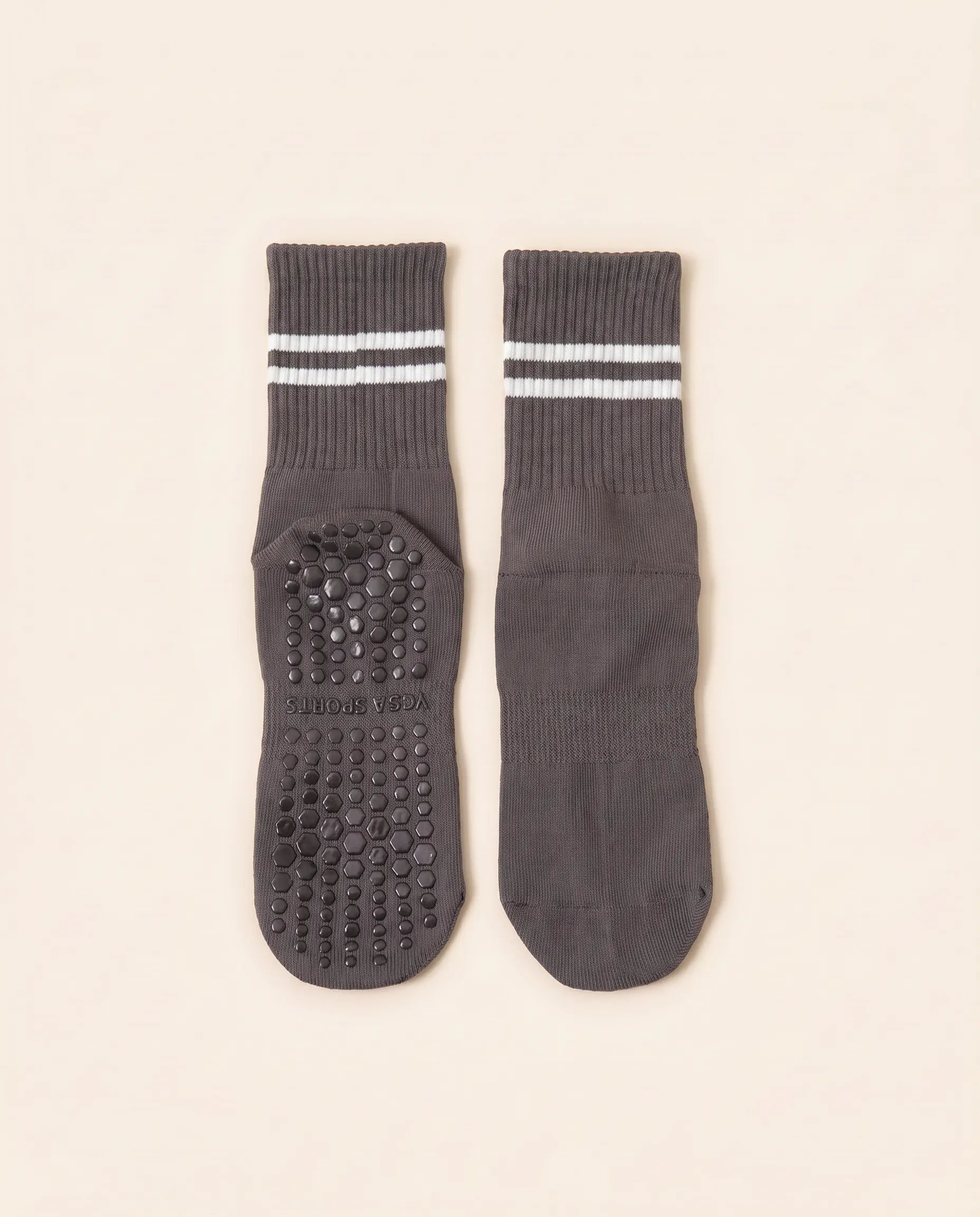 Numan Mid-calf Pilates Socks with Grips - Dark Gray