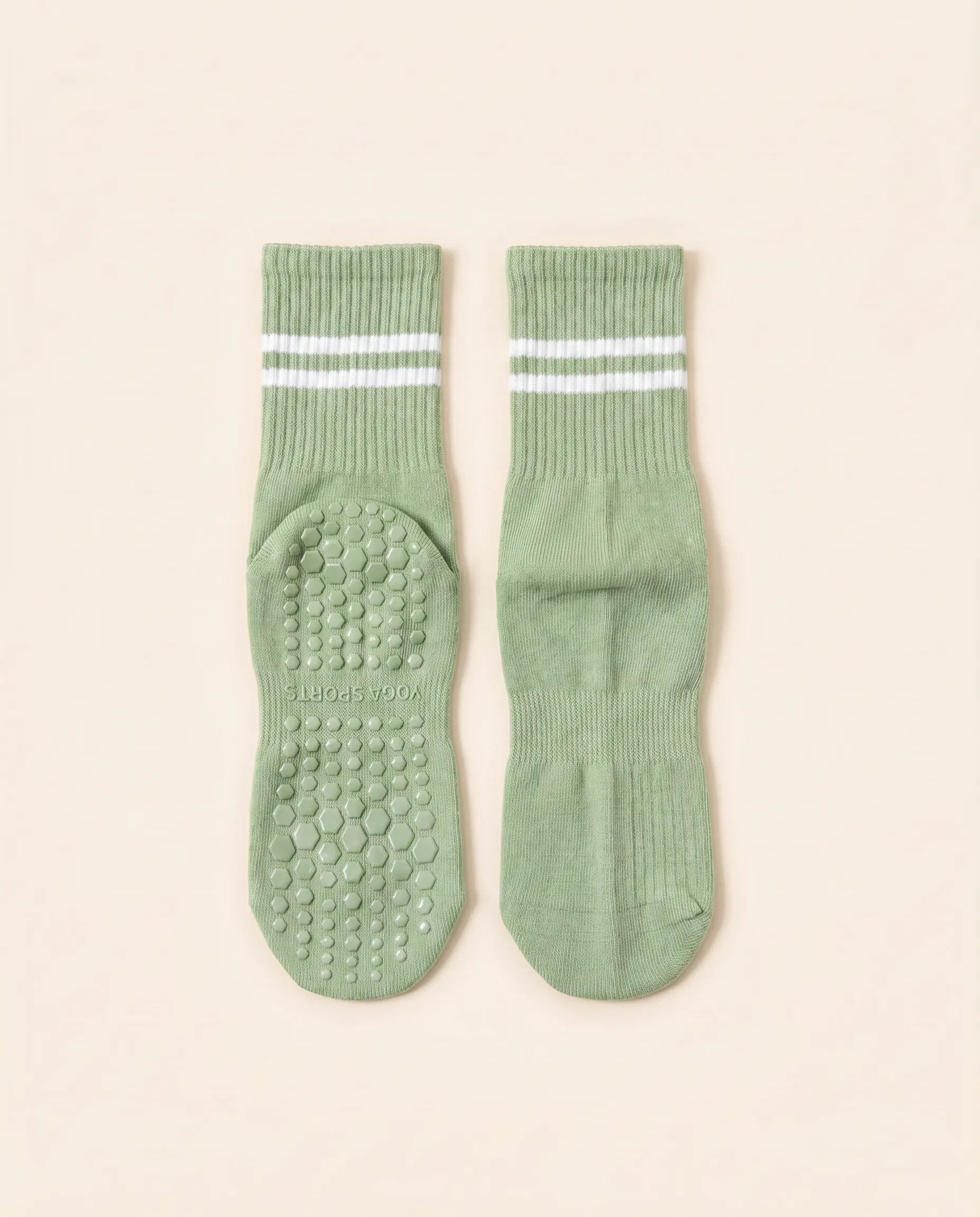 Numan Mid-calf Pilates Socks with Grips - Light Green