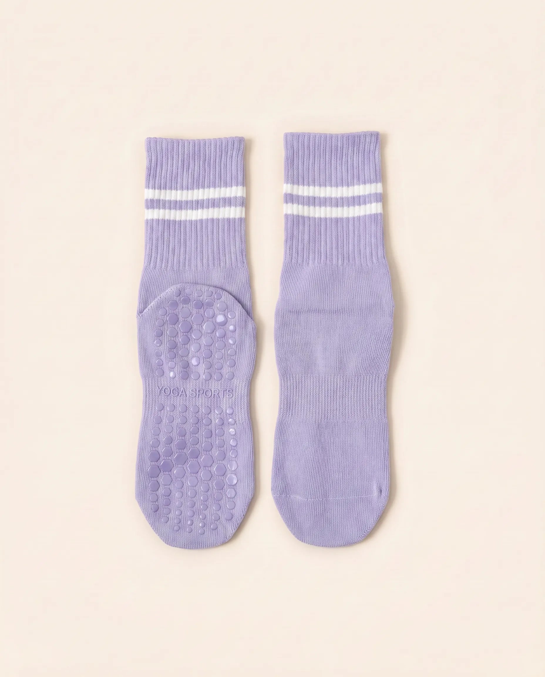 Numan Mid-calf Pilates Socks with Grips - Light Purple