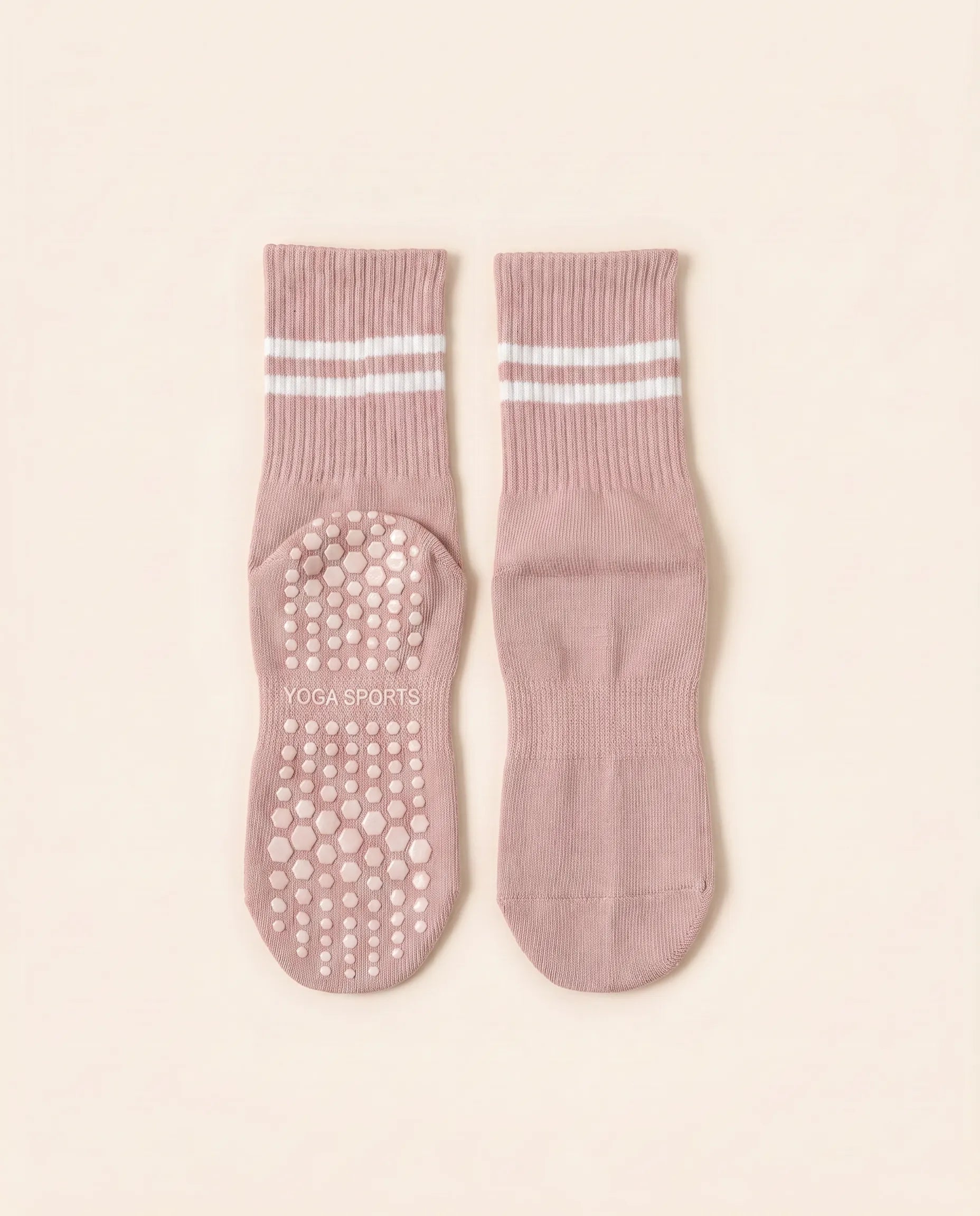 Numan Mid-calf Pilates Socks with Grips - Pink
