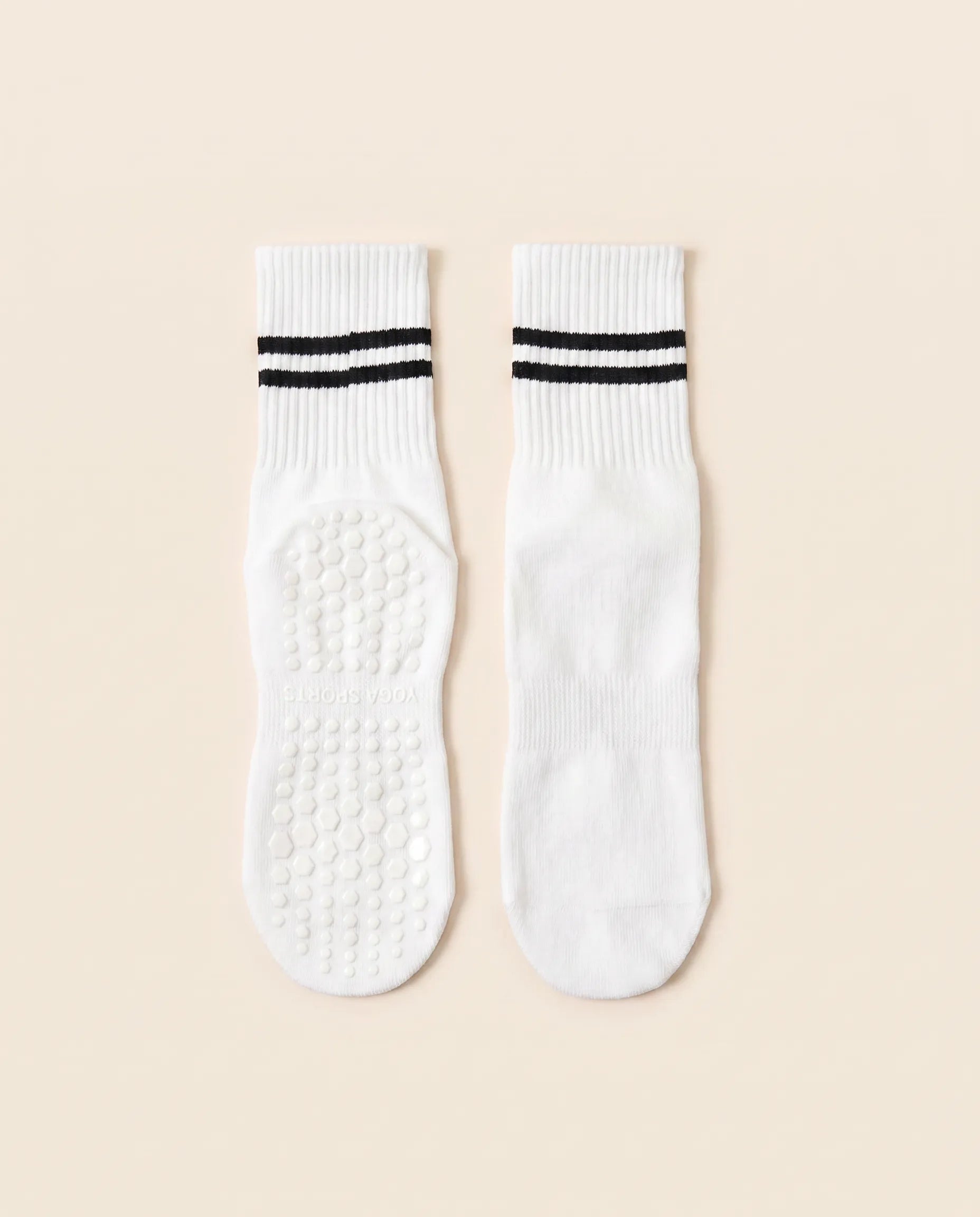 Numan Mid-calf Pilates Socks with Grips - White